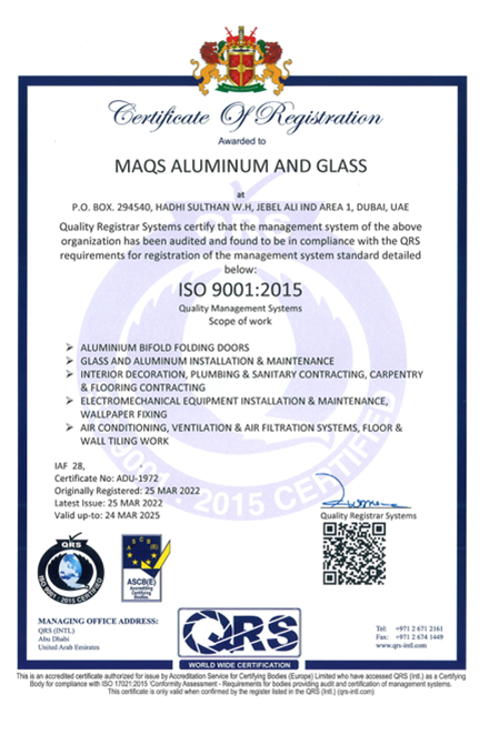Maqs QRS certificates